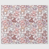 Paarse franjeaap Yoga seamless pattern 48 Cadeaupapier (Vlak)