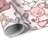 Paarse franjeaap Yoga seamless pattern 48 Cadeaupapier (Rol Hoek)
