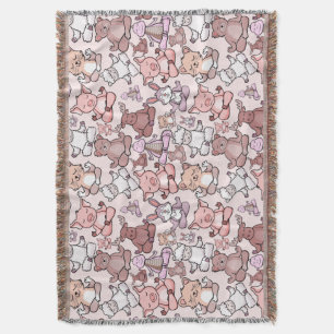 Paarse franjeaap Yoga seamless pattern 48 Deken