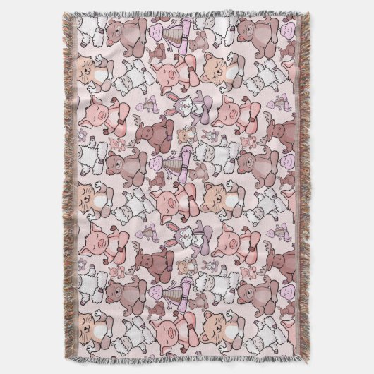 Paarse franjeaap Yoga seamless pattern 48 Deken (Voorkant Verticaal)