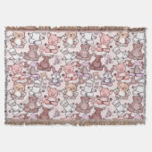 Paarse franjeaap Yoga seamless pattern 48 Deken (Voorkant)