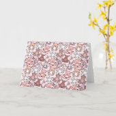 Paarse franjeaap Yoga seamless pattern 48 Kaart (Gele Bloem)