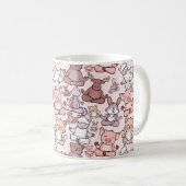 Paarse franjeaap Yoga seamless pattern 48 Koffiemok (Voorkant rechts)