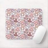 Paarse franjeaap Yoga seamless pattern 48 Muismat (Met muis)