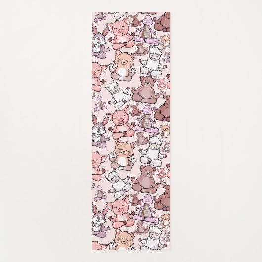 Paarse franjeaap Yoga seamless pattern 48 Yogamat (Voorkant)