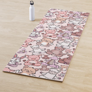 Paarse franjeaap Yoga seamless pattern 48 Yogamat