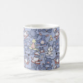 Paarse franjeaap Yoga seamless pattern 49 Koffiemok (Voorkant rechts)