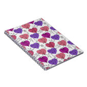 Paarse franjeaap Yoga seamless pattern 4 Notitieboek (Rechterzijde)