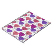 Paarse franjeaap Yoga seamless pattern 4 Notitieboek (Linkerzijde)