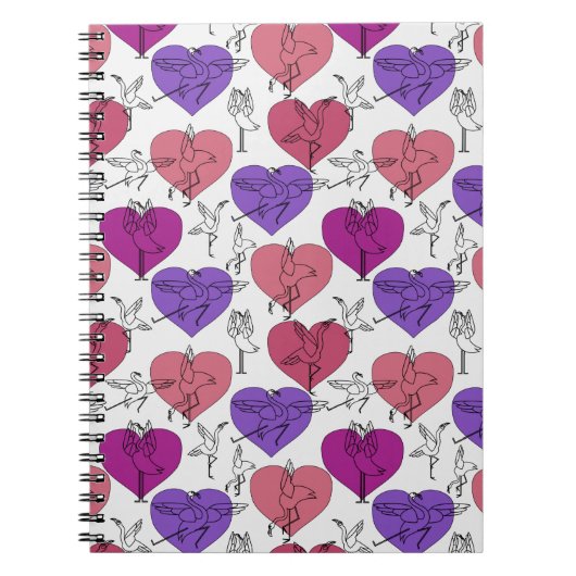 Paarse franjeaap Yoga seamless pattern 4 Notitieboek (Voorkant)
