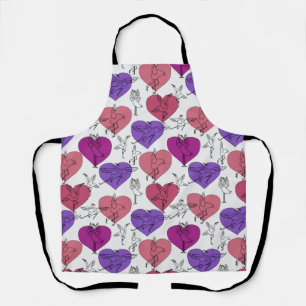Paarse franjeaap Yoga seamless pattern 4 Schort