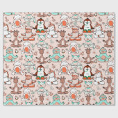 Paarse franjeaap Yoga seamless pattern 51 Cadeaupapier (Vlak)