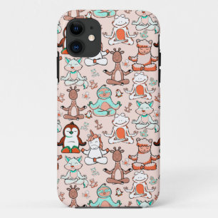 Paarse franjeaap Yoga seamless pattern 51 Case-Mate iPhone Case