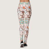 Paarse franjeaap Yoga seamless pattern 51 Leggings (Achterkant)