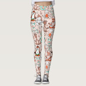 Paarse franjeaap Yoga seamless pattern 51 Leggings (Voorkant)
