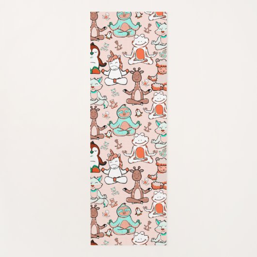 Paarse franjeaap Yoga seamless pattern 51 Yogamat (Voorkant)