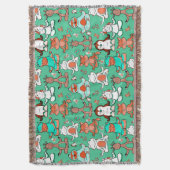 Paarse franjeaap Yoga seamless pattern 53 Deken (Voorkant Verticaal)