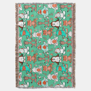 Paarse franjeaap Yoga seamless pattern 53 Deken