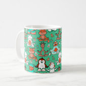 Paarse franjeaap Yoga seamless pattern 53 Koffiemok (Voorkant links)