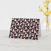 Paarse franjeaap Yoga seamless pattern 55 Kaart (Gele Bloem)