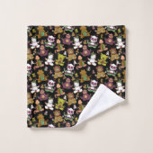 Paarse franjeaap Yoga seamless pattern 57 Bad Handdoek (Wasdoekje)
