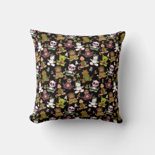 Paarse franjeaap Yoga seamless pattern 57 Kussen