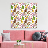 Paarse franjeaap Yoga seamless pattern 58 Canvas Afdruk (Insitu (Woonkamer))