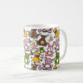 Paarse franjeaap Yoga seamless pattern 58 Koffiemok (Voorkant rechts)