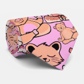 Paarse franjeaap Yoga seamless pattern 59 Stropdas (Opgerold)