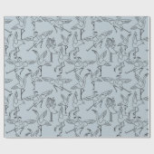 Paarse franjeaap Yoga seamless pattern 5 Cadeaupapier (Vlak)