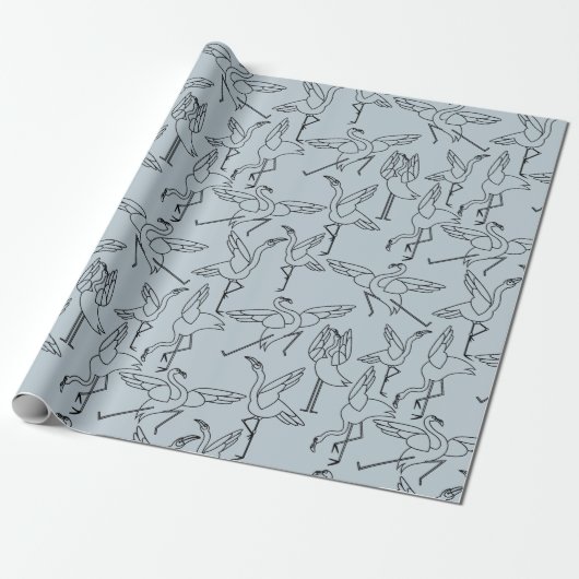 Paarse franjeaap Yoga seamless pattern 5 Cadeaupapier (Uitgerold)