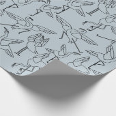 Paarse franjeaap Yoga seamless pattern 5 Cadeaupapier (Hoek)