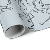 Paarse franjeaap Yoga seamless pattern 5 Cadeaupapier (Rol Hoek)