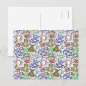 Paarse franjeaap Yoga seamless pattern 60 Briefkaart (Voorkant / Achterkant)