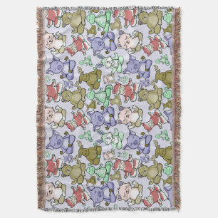 Paarse franjeaap Yoga seamless pattern 60 Deken