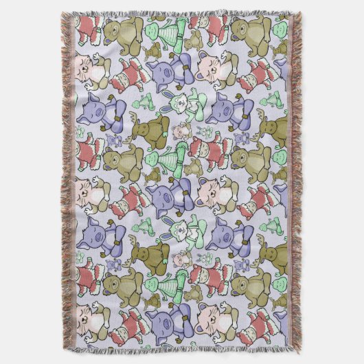 Paarse franjeaap Yoga seamless pattern 60 Deken (Voorkant Verticaal)