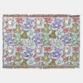Paarse franjeaap Yoga seamless pattern 60 Deken (Voorkant)