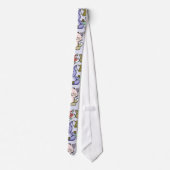 Paarse franjeaap Yoga seamless pattern 60 Stropdas (Achterkant)