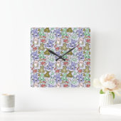 Paarse franjeaap Yoga seamless pattern 60 Vierkante Klok (Huis)
