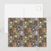 Paarse franjeaap Yoga seamless pattern 61 Briefkaart (Voorkant / Achterkant)