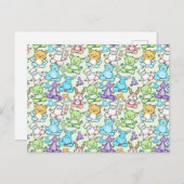 Paarse franjeaap Yoga seamless pattern 63 Briefkaart (Voorkant / Achterkant)