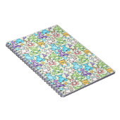 Paarse franjeaap Yoga seamless pattern 63 Notitieboek (Rechterzijde)