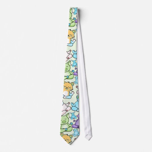 Paarse franjeaap Yoga seamless pattern 63 Stropdas (Voorkant)