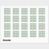Paarse franjeaap Yoga seamless pattern 63 Vierkante Sticker (Vel)