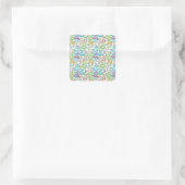 Paarse franjeaap Yoga seamless pattern 63 Vierkante Sticker (Tas)