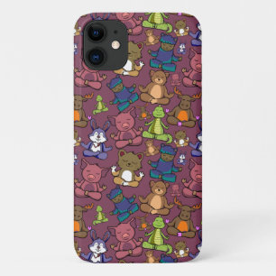 Paarse franjeaap Yoga seamless pattern 64 Case-Mate iPhone Case