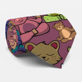 Paarse franjeaap Yoga seamless pattern 64 Stropdas (Opgerold)