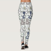 Paarse franjeaap Yoga seamless pattern 66 Leggings (Achterkant)