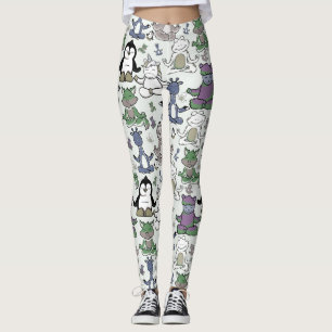 Paarse franjeaap Yoga seamless pattern 66 Leggings