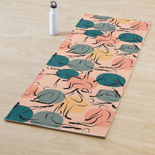 Paarse franjeaap Yoga seamless pattern 6 Yogamat